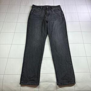 American Eagle Jeans Womens 8 Regular Black Washed Mom Strigid High Rise Denim